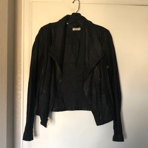 Vince leather jacket with drape collar